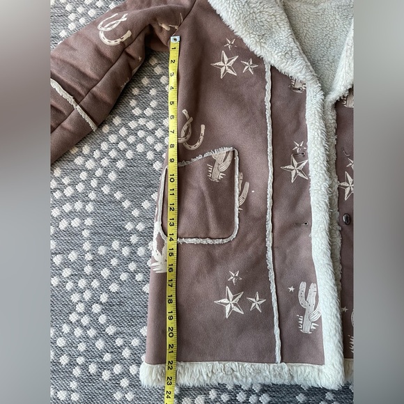 IDYLLWIND Miranda Lambert Medium Suede Sherpa Cactus Horseshoe Western Coat - Picture 13 of 14